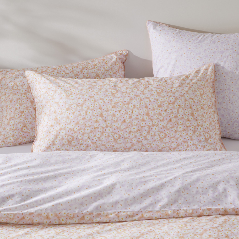 Daisy Meadow Peach Pillowcases Adairs