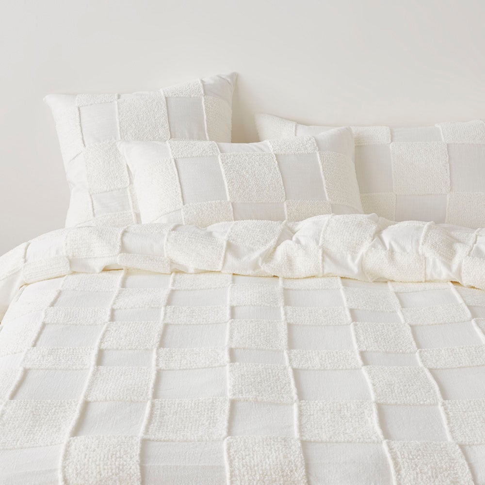 Hana Tufted White Quilt Cover Separates | Adairs