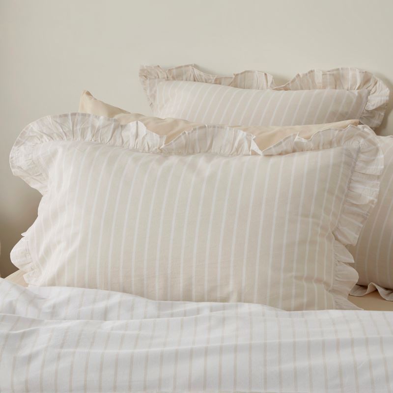Ruffle Natural Stripe Quilt Cover Set + Separates