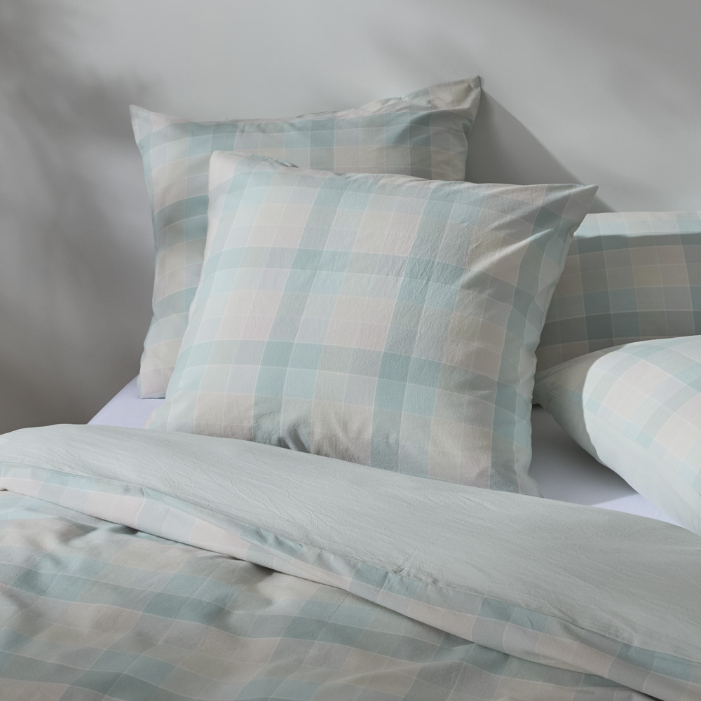 Opal Check Mint Blue Pillowcases Adairs