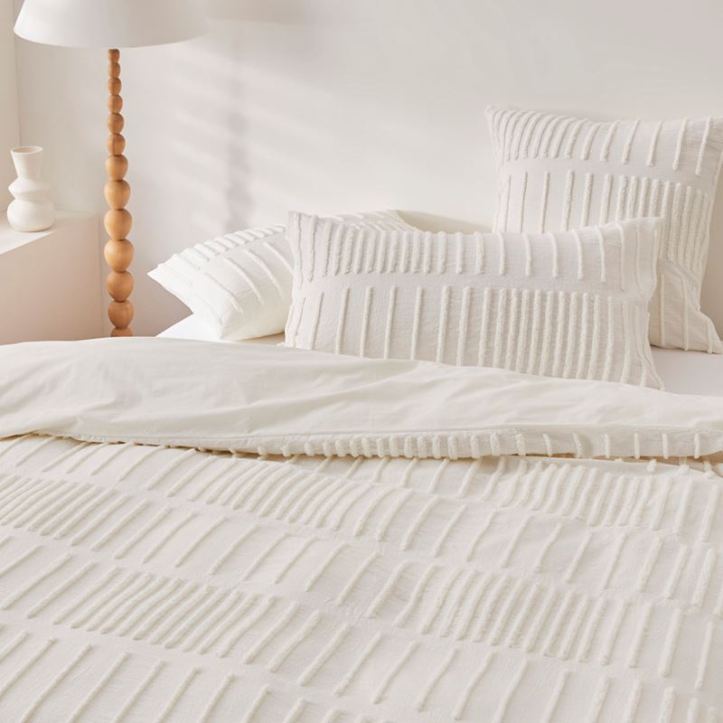 Cody White Tufted Quilt Cover Separates | Adairs