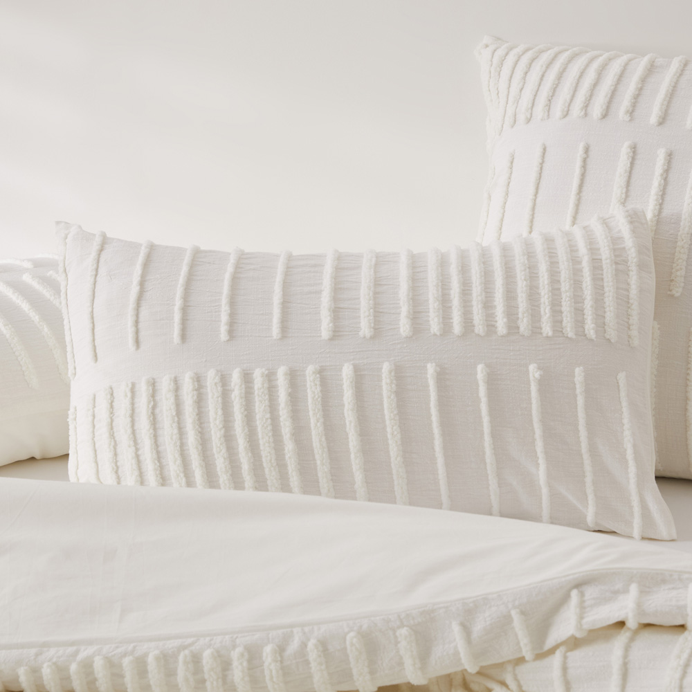Cody White Tufted Pillowcases Adairs