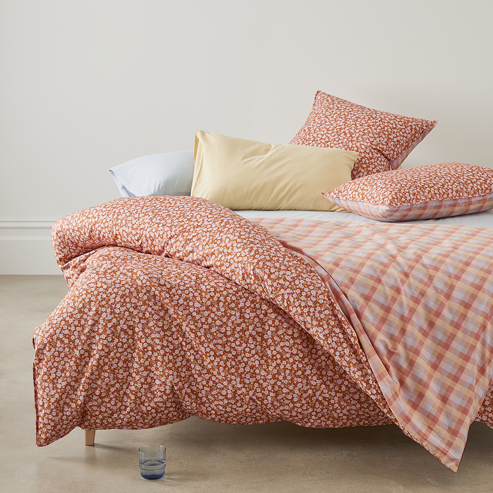 Sunset Paprika Floral Quilt Cover Set + Separates Adairs