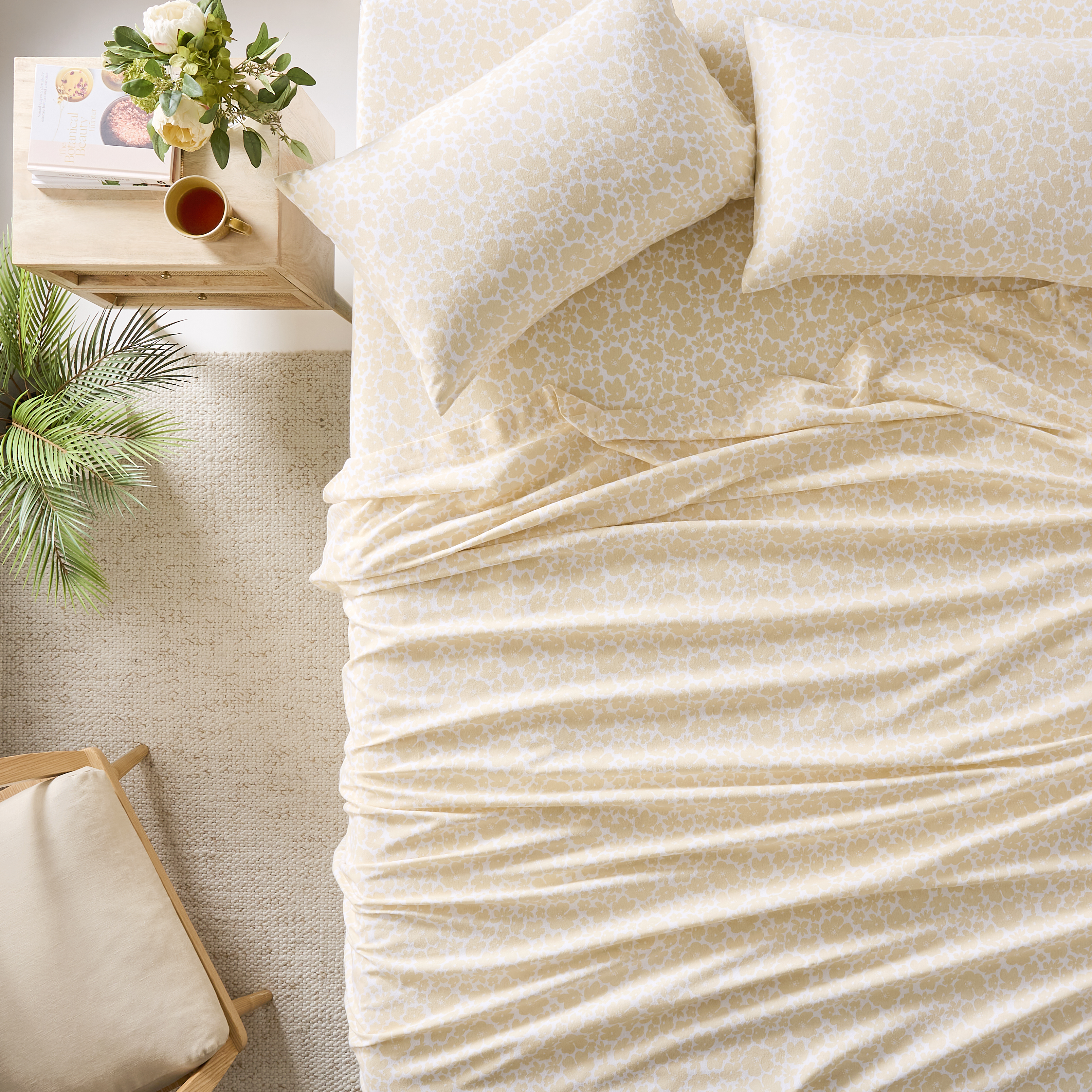 Printed Happy Floral Flannelette Sheet Set Adairs