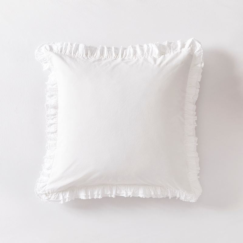 Stonewashed Cotton Ruffle White Sheet Set