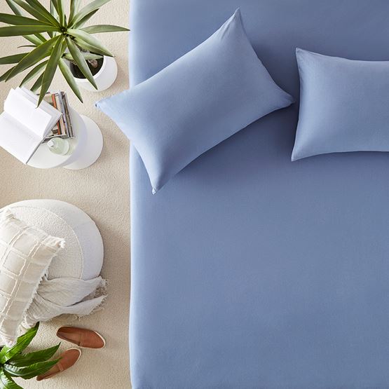 Ultra Soft Jersey True Blue Sheet Separates