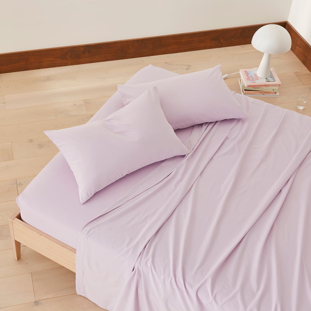 Stonewashed Cotton Lilac Sheet Separates Adairs