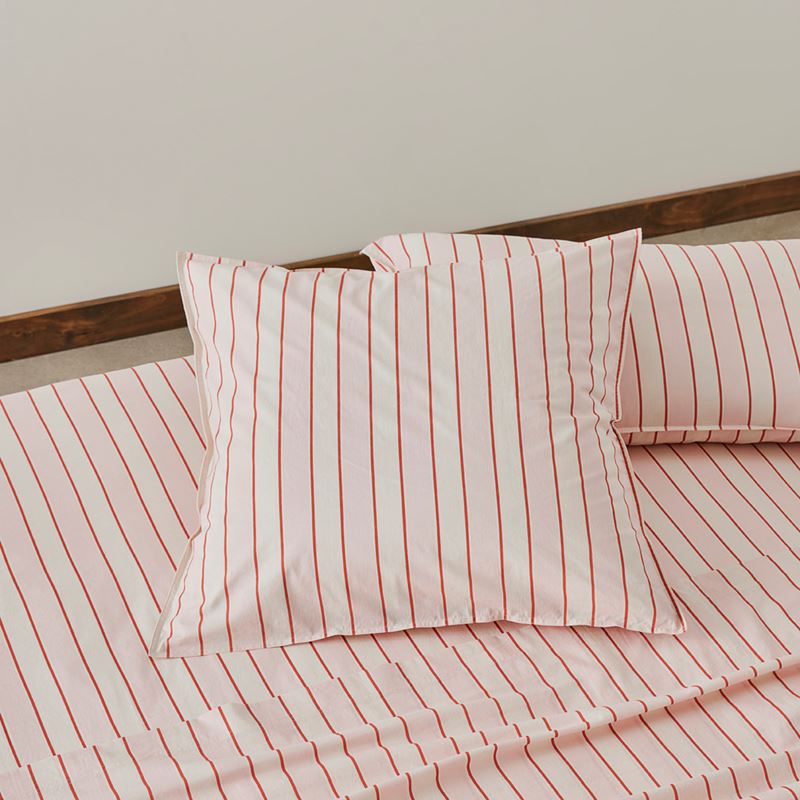Stonewashed Cotton Sunset Stripe Paprika Pillowcases