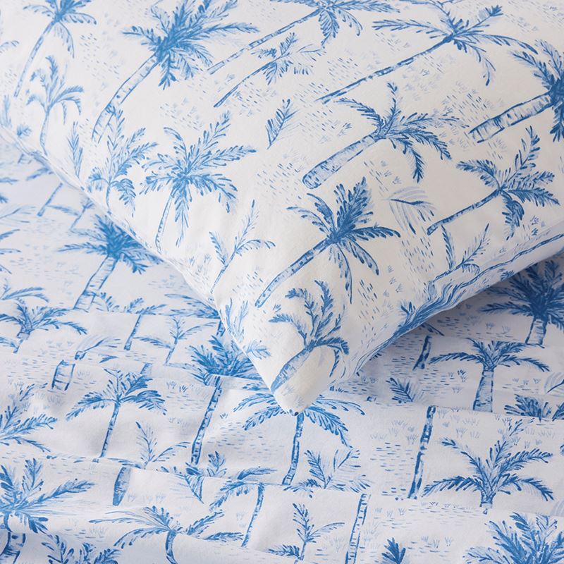 Ocean Palms Blue Printed Sheet Set | Adairs