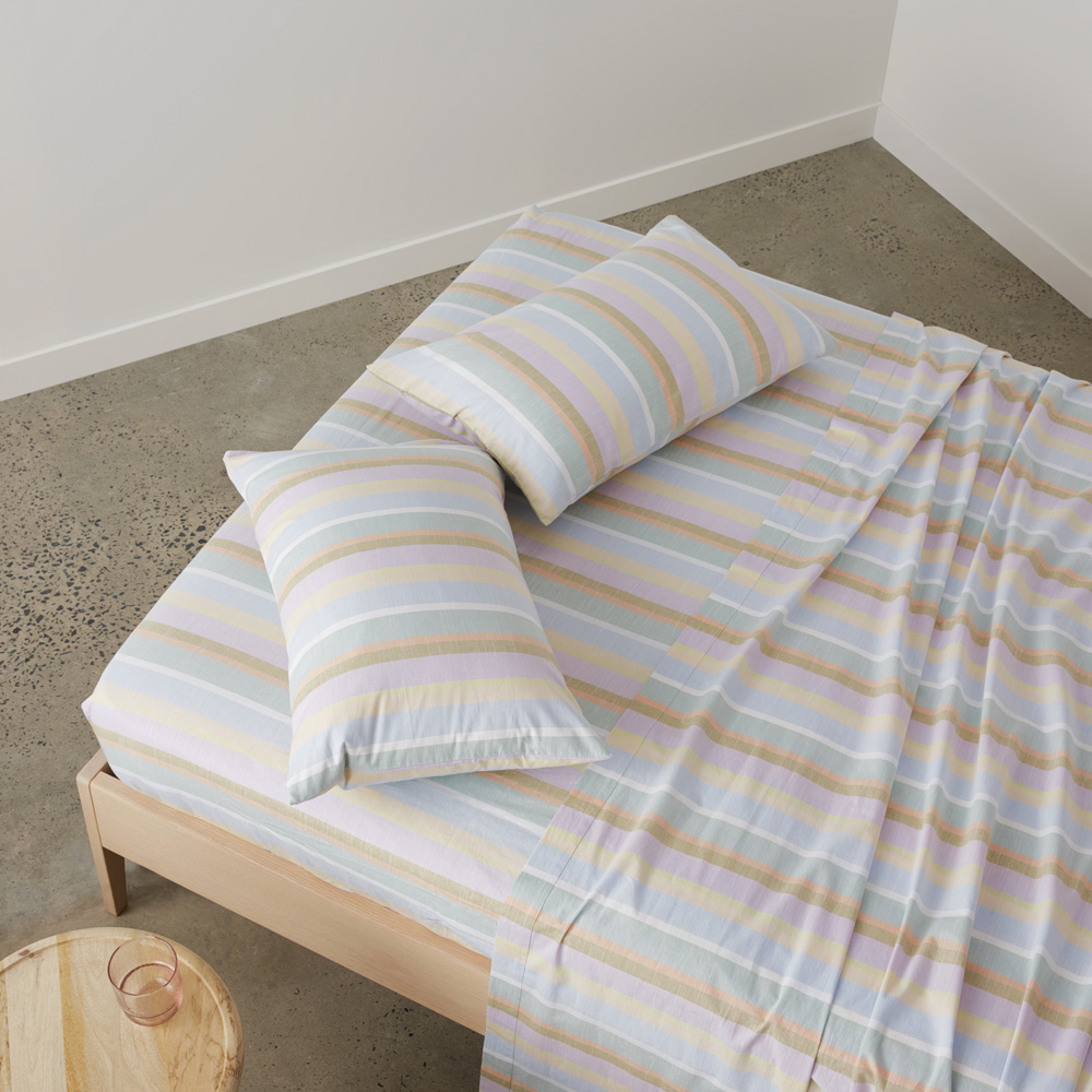 Yarn Dyed Sorbet Stripe Sheet Set Adairs