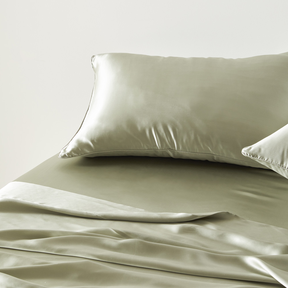 Pure Silk Tea Green Sheet Set Adairs