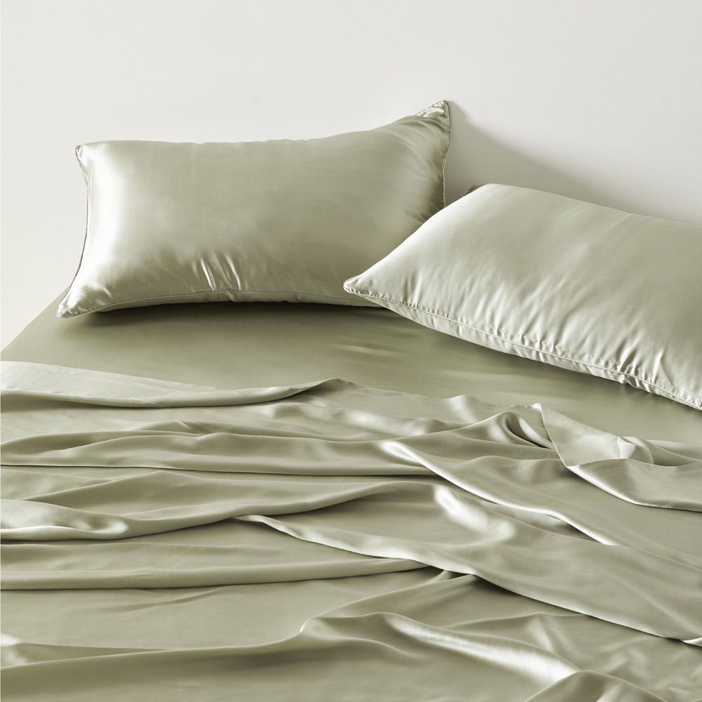 Pure Silk Tea Green Sheet Set Adairs