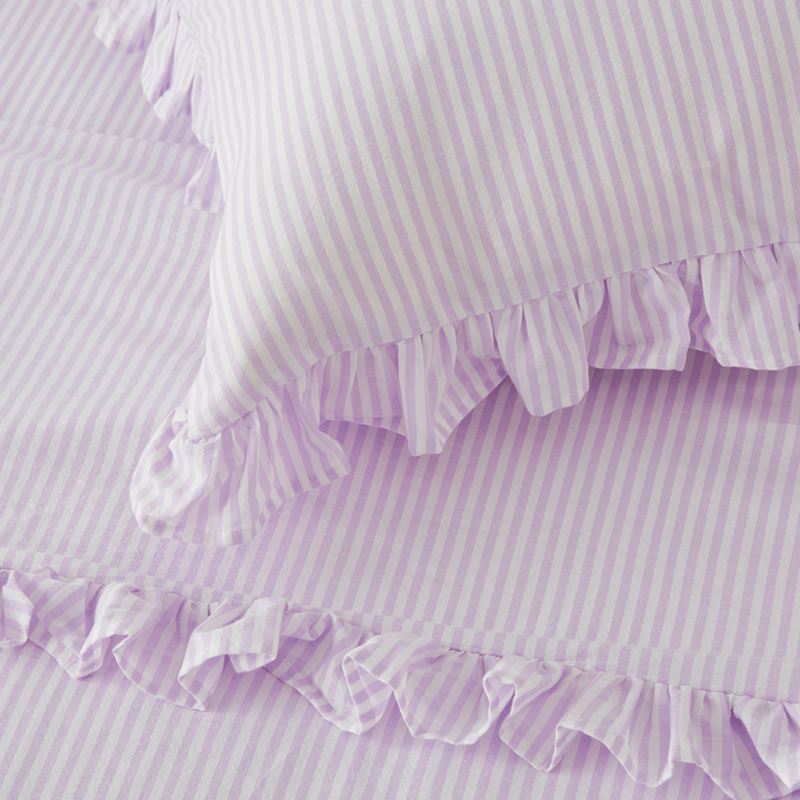 Ruffle Lilac Stripe Sheet Set