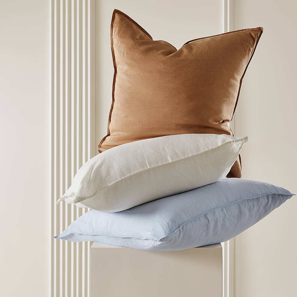 Vintage Washed Linen Dusty Blue Quilt Cover Separates Adairs