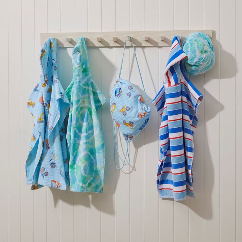 Tie Dye Blue Kids Hooded Beach Towel