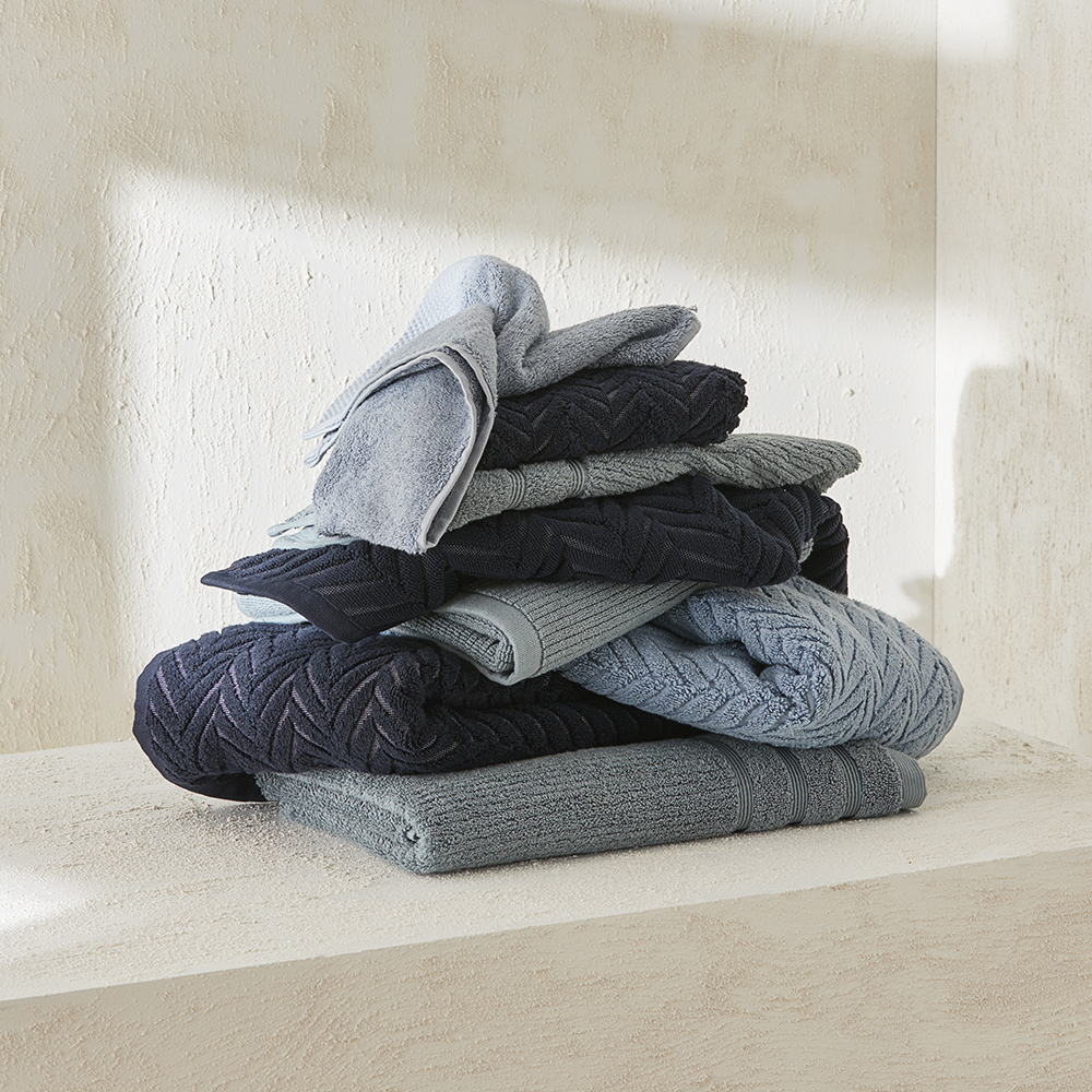 Grey and navy towels best sale
