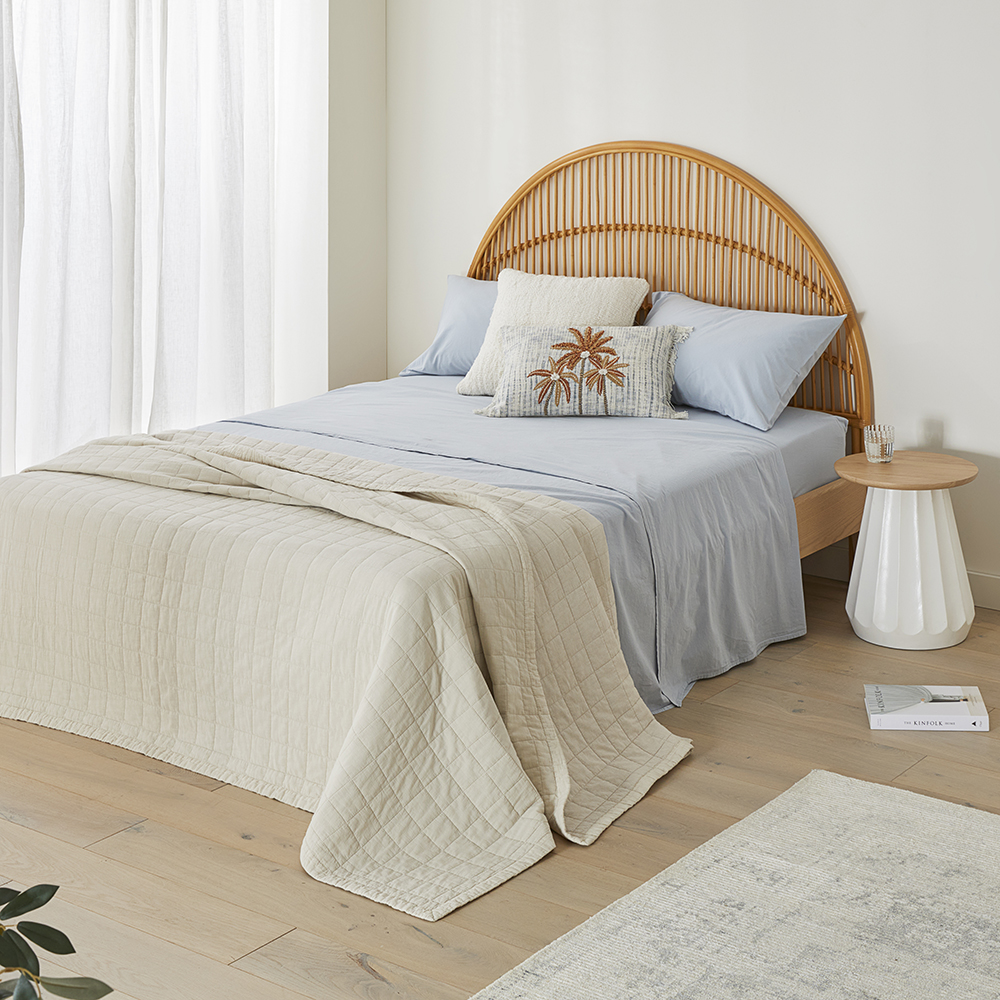 Lorne Honey Rattan Bedhead Adairs