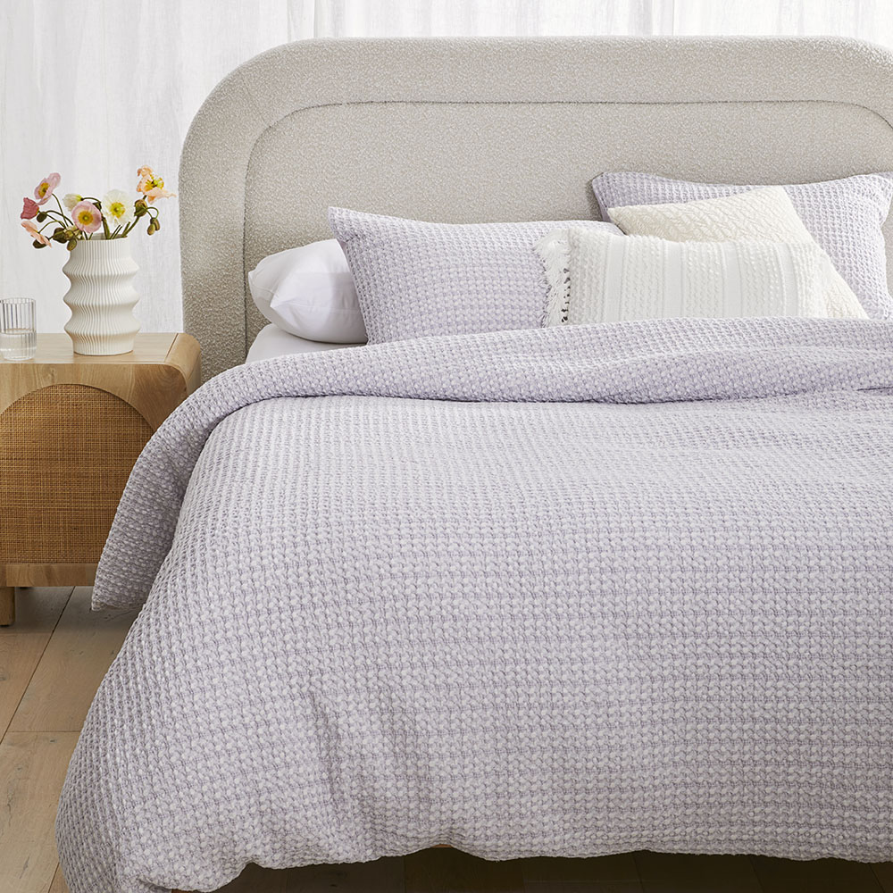 Ren Waffle Lavender Quilt Cover Separates Adairs