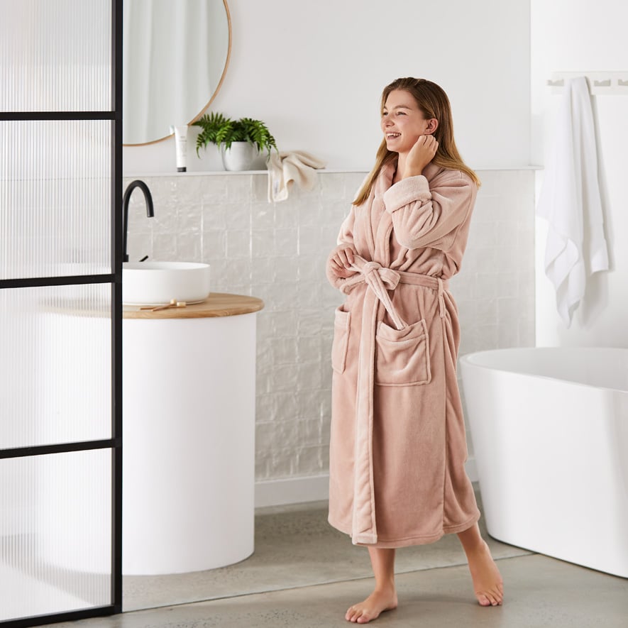 ZMYDZ Luxury Dressing Gown for Women Men, Super Soft Fleece Bathrobe and  Pockets Women Gowns Robe luxury Spa Unisex Hotel bathrobe (Size:XL,Color: Rose Red) : Amazon.co.uk: Fashion