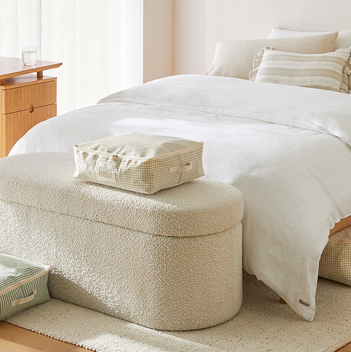 Memphis Cream Boucle Blanket Box Adairs