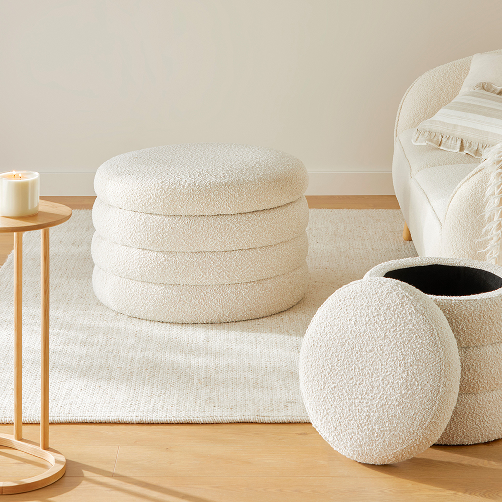 Boucle Storage Ottoman Cream Adairs boucle-storage-ottoman-cream-adairs