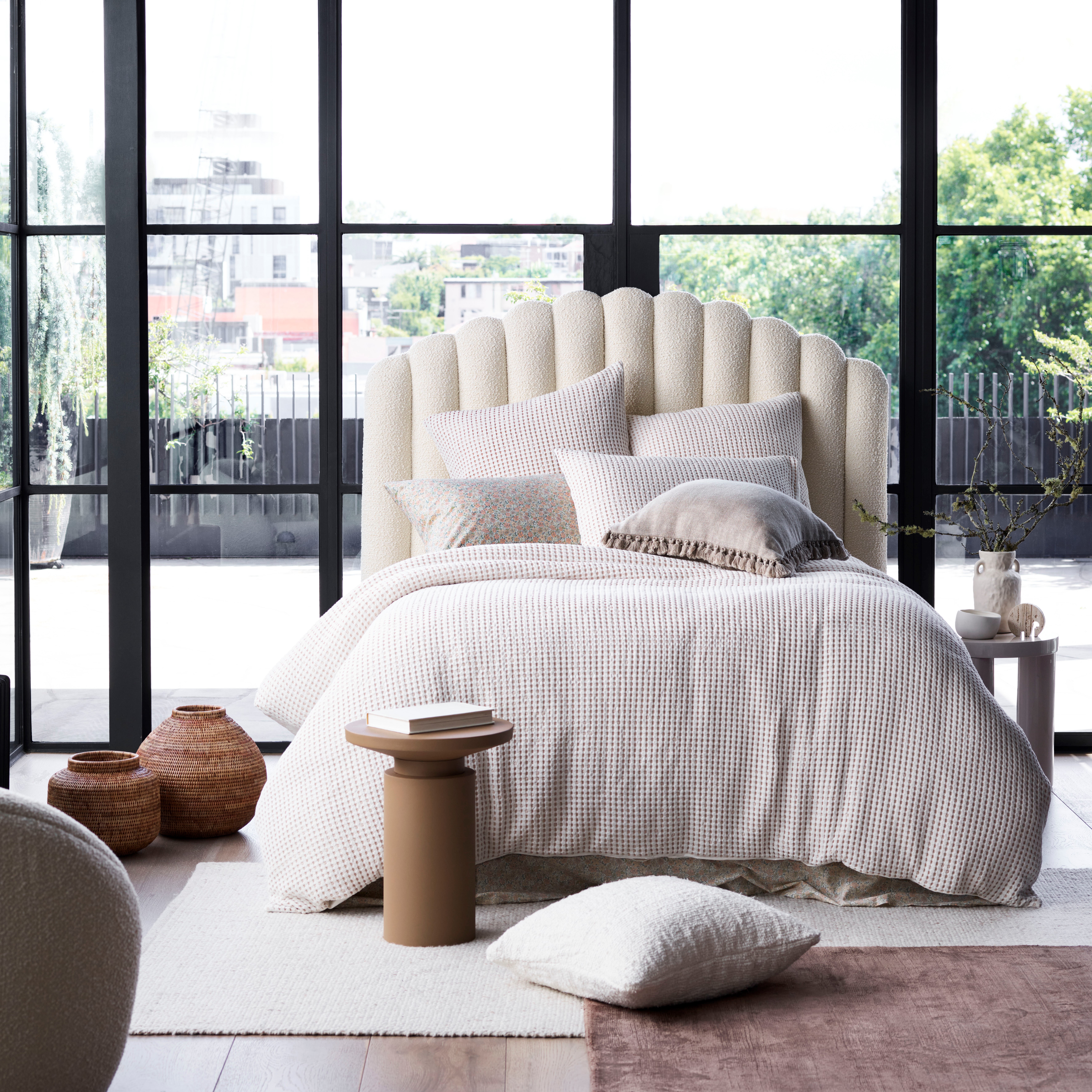 Berlin Waffle Natural Marle Quilt Cover Set + Separates Adairs