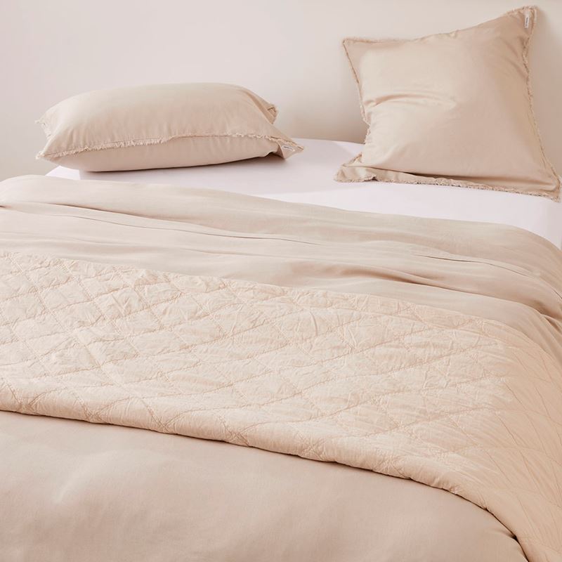Stonewashed Cotton Sand Quilted Coverlet Separates