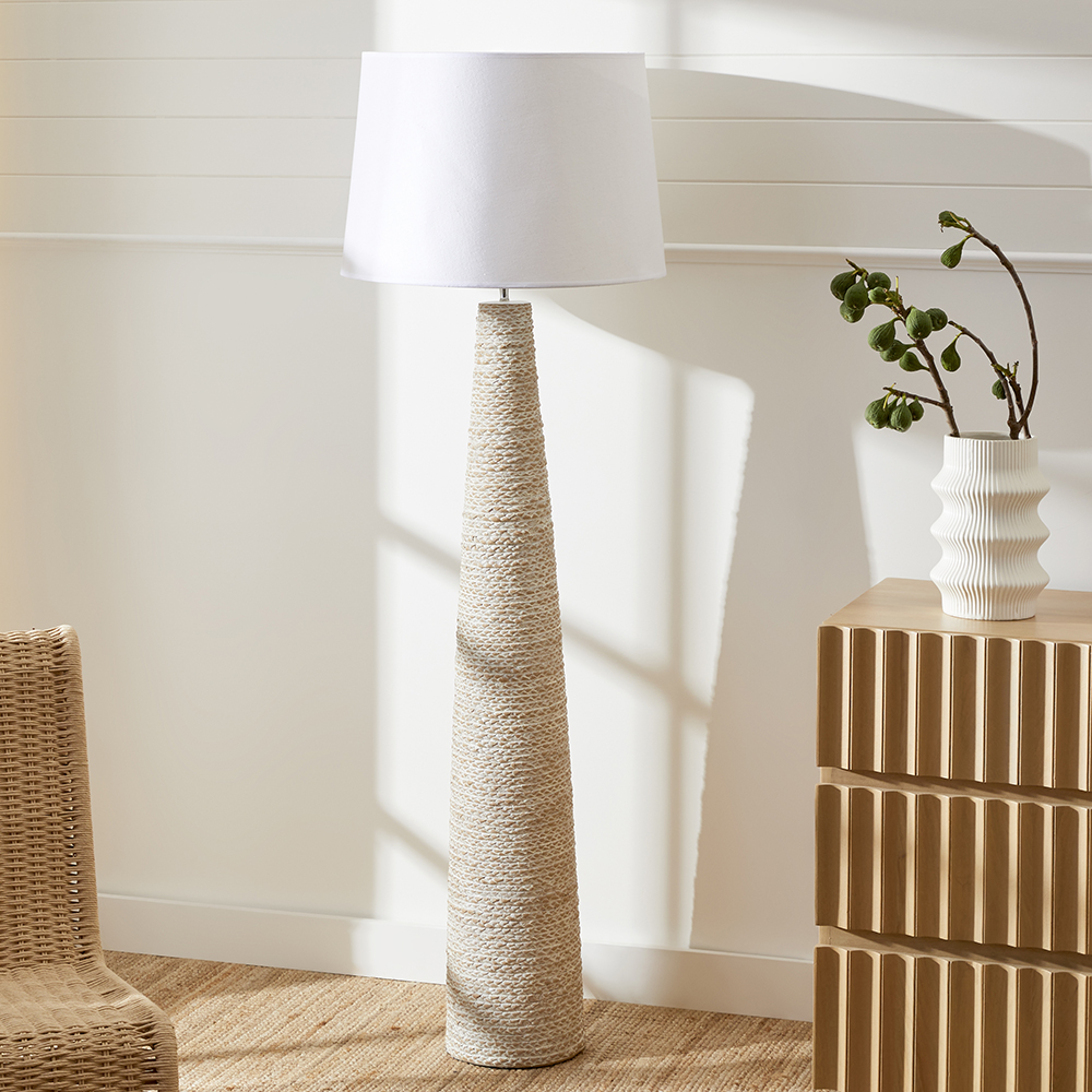 Somers Natural and White Floor Light Adairs