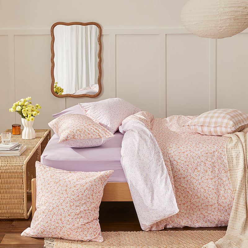 Daisy Meadow Peach Quilt Cover Set + Separates