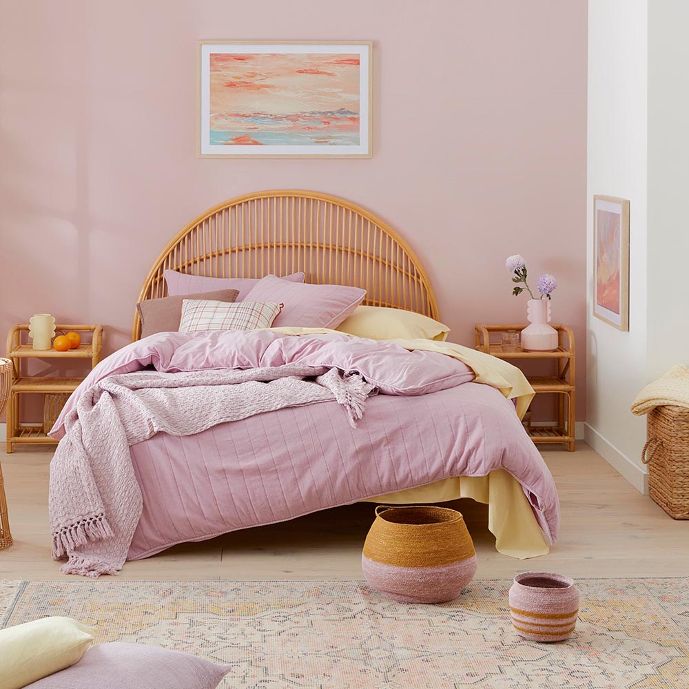 Bronte Quilted Mauve Quilt Cover Separates Adairs