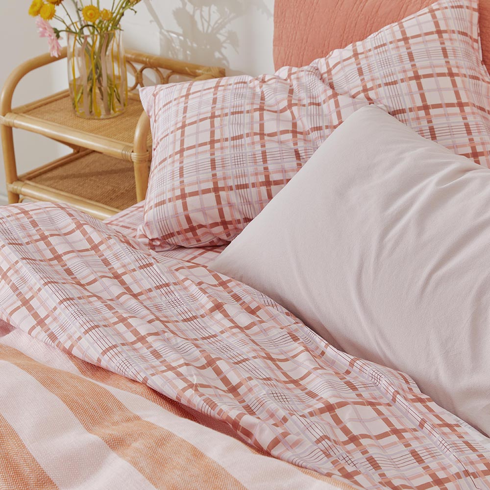 Paprika Check Printed Sheet Set Adairs