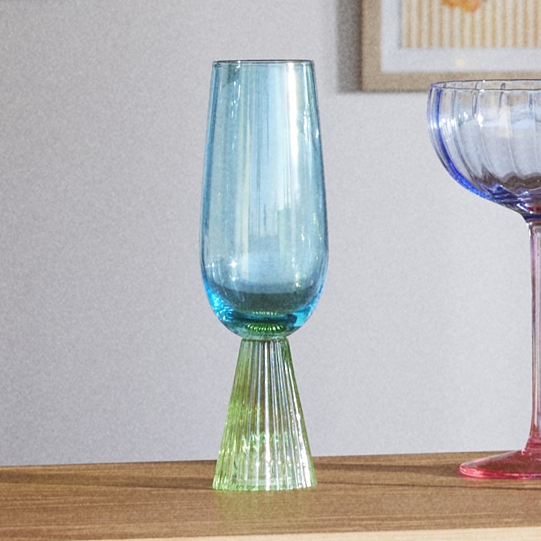 Retro Blue Green Champagne Flute Pack of 2 Adairs