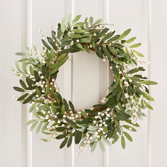 Berry Leaf White & Green Luxe Wreath