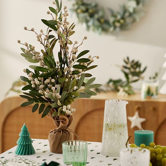 Berry Leaf White & Green Luxe Tree