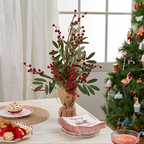 Berry Leaf Red & Green Luxe Tree