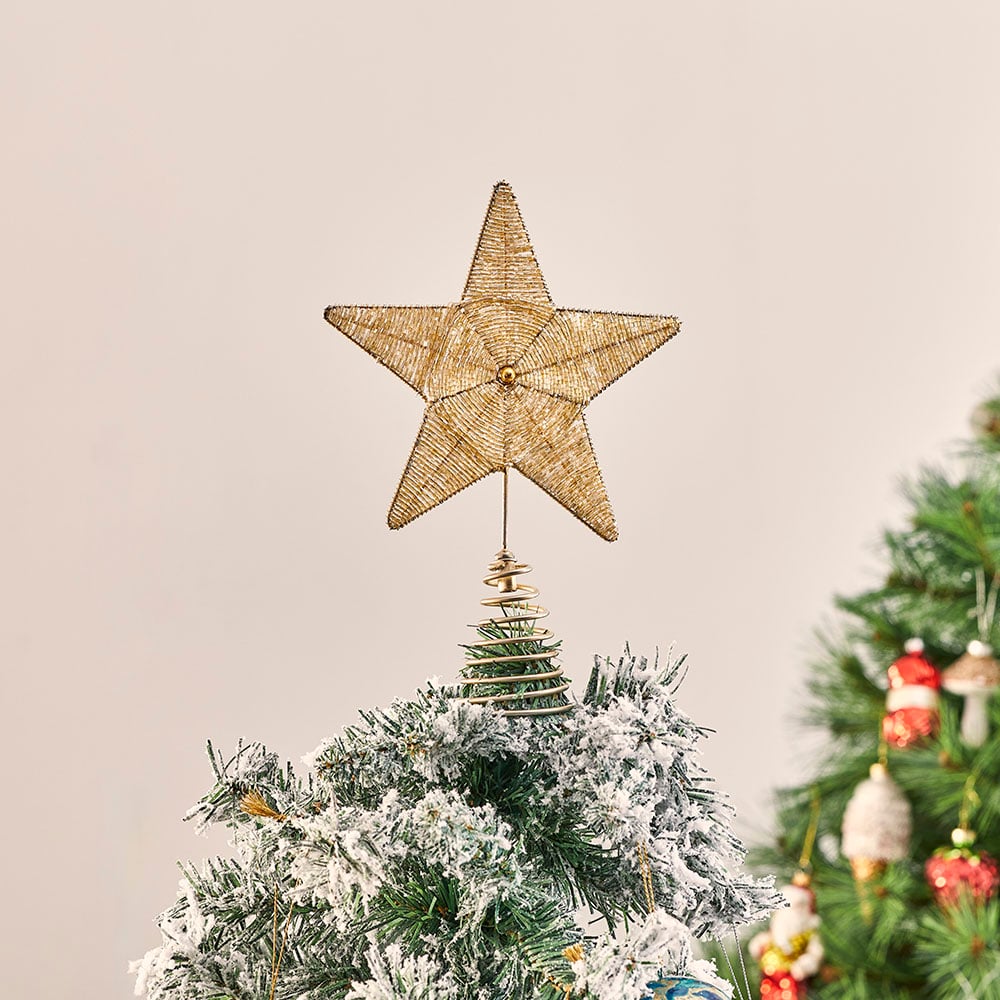 Gold christmas hotsell tree star topper