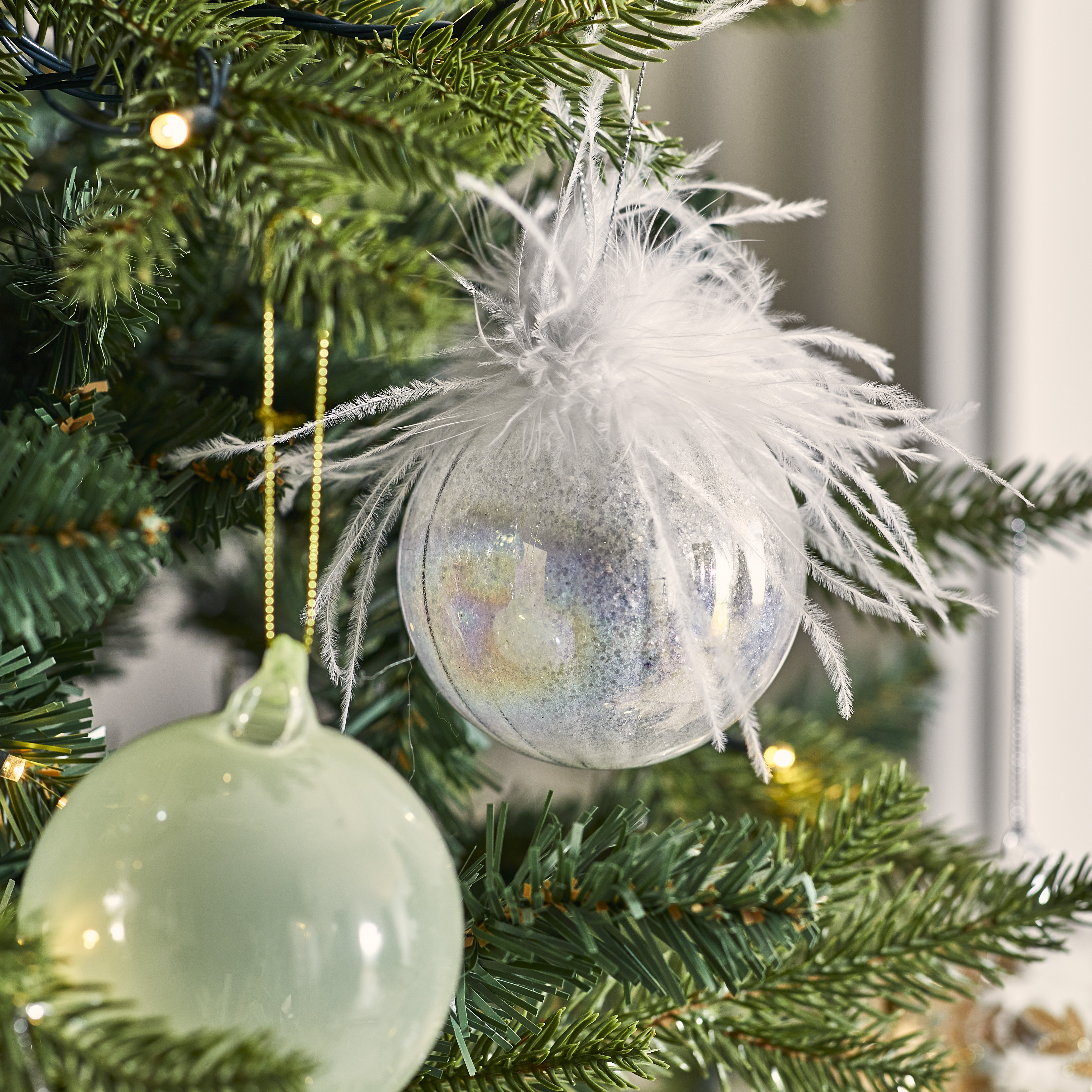 Luxe Pearl Feather Tuft Ethereal Bauble Adairs