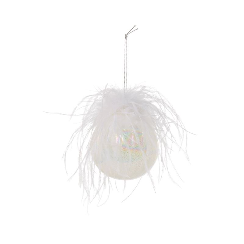 Luxe Pearl Feather Tuft Ethereal Bauble | Adairs