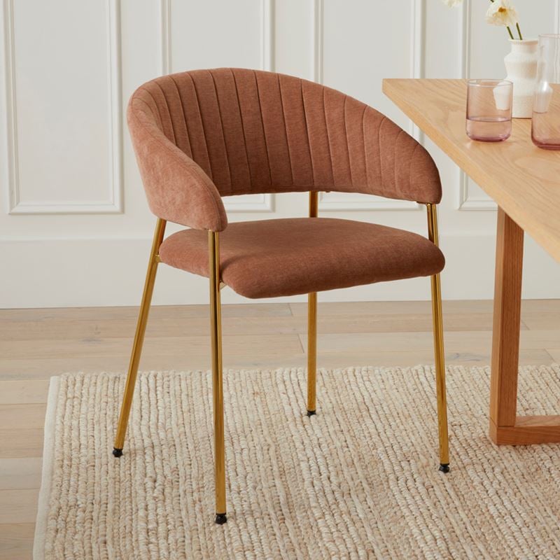 Shelby Rosewood & Gold Dining Chair Set of 2
