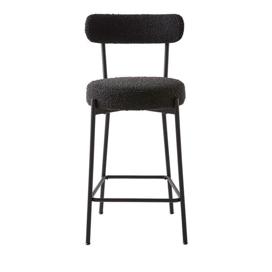 Remi Black Boucle Counter Chair