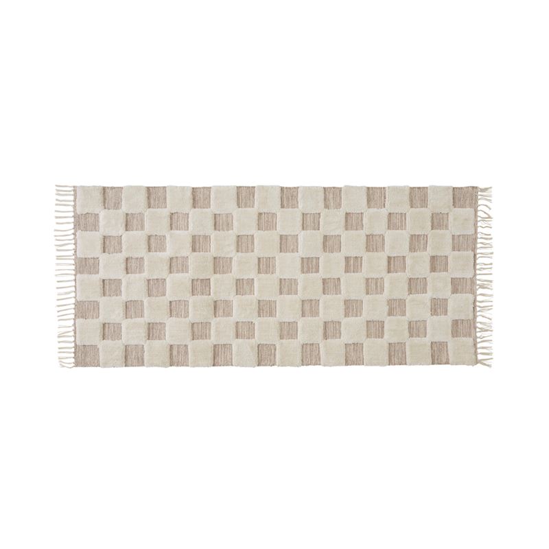 Archie Natural & Ivory Check Rug Runner