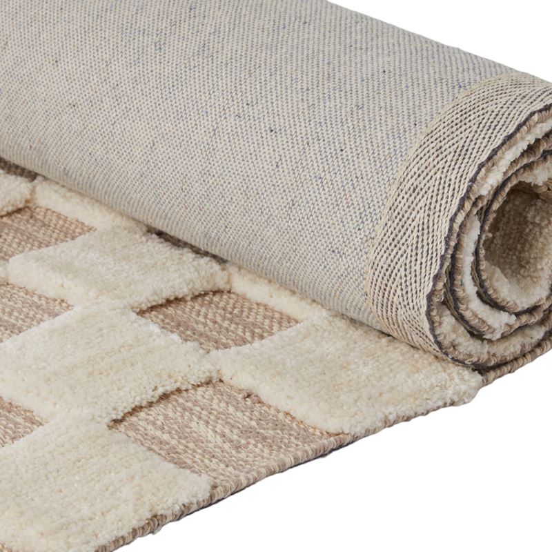 Archie Natural & Ivory Check Rug Runner