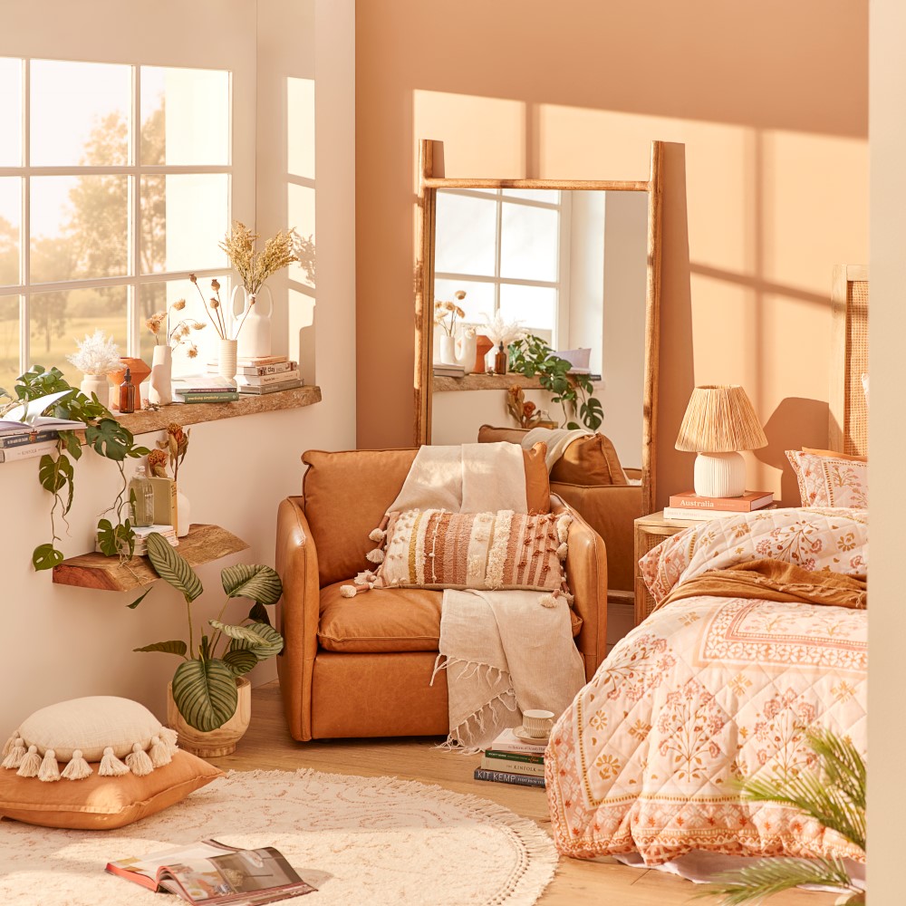 Atticus Tobacco Leather Armchair Adairs