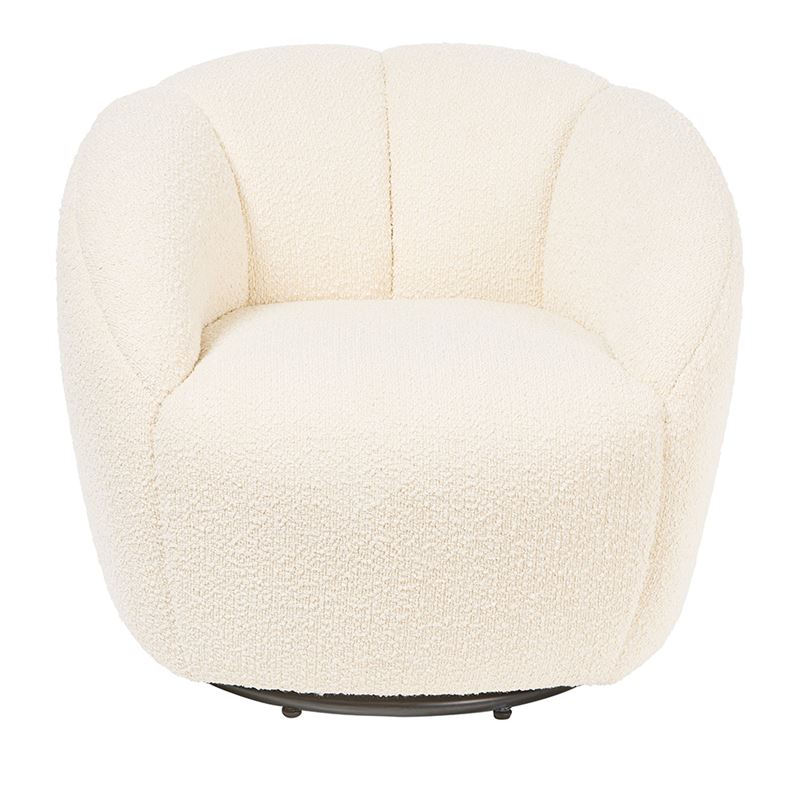 Ariel Ivory Boucle Swivel Chair
