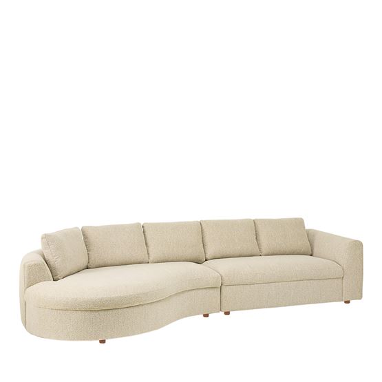 Belfast Pearl Boucle Curved Sofa