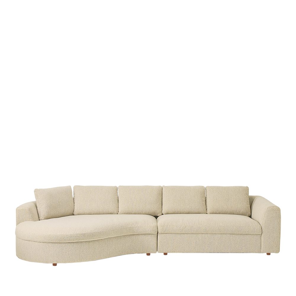 Belfast Pearl Boucle Curved Sofa Adairs