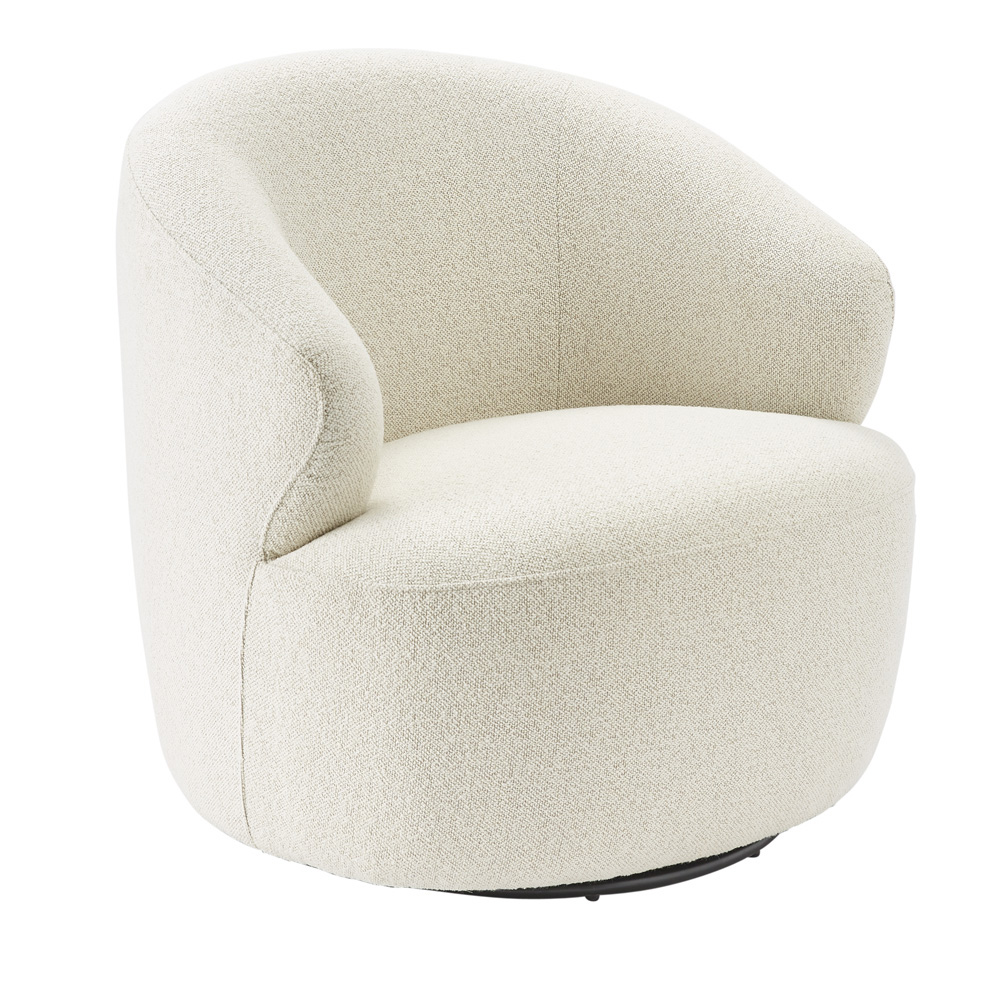 Kansas Pearl Boucle Swivel Chair Adairs