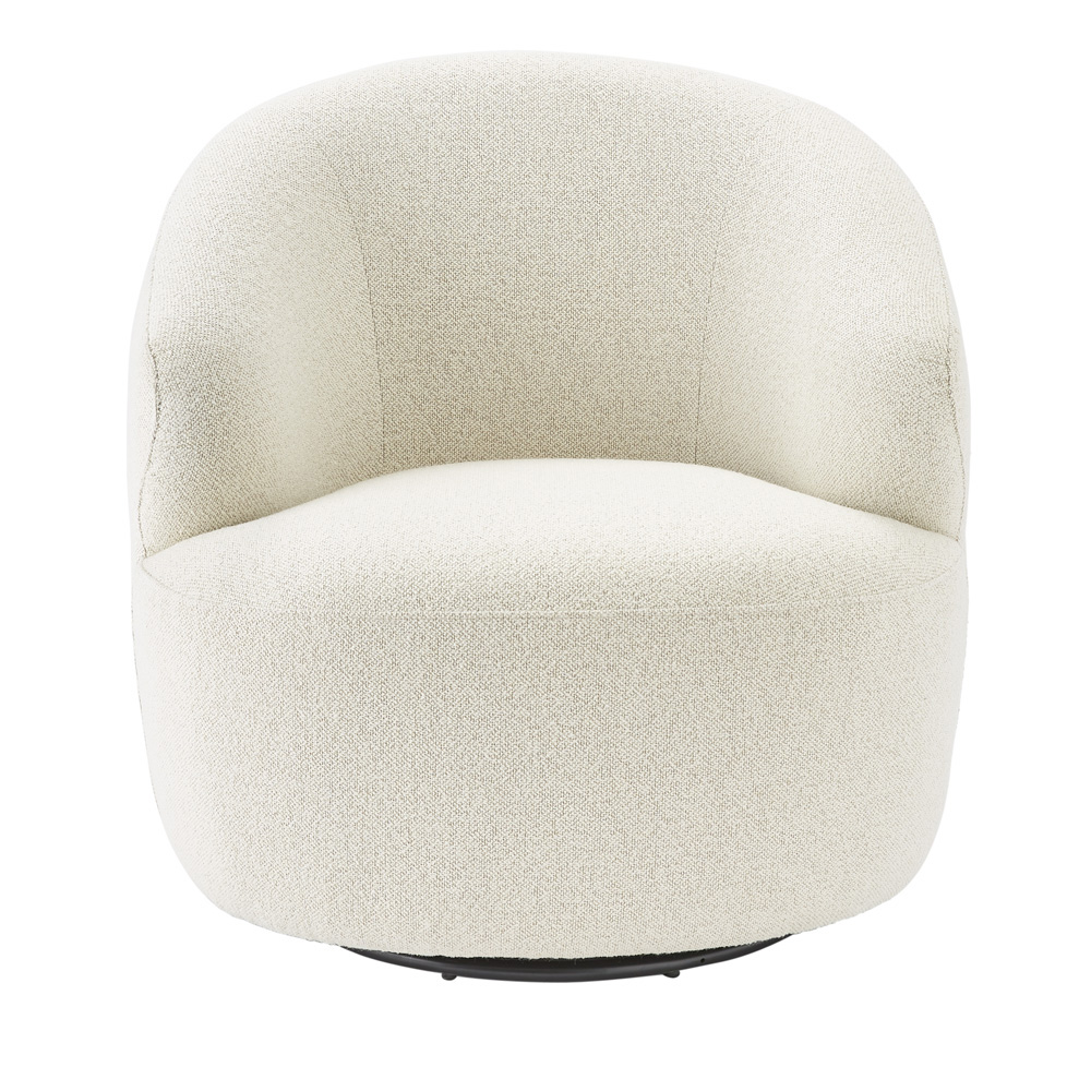 Kansas Pearl Boucle Swivel Chair Adairs
