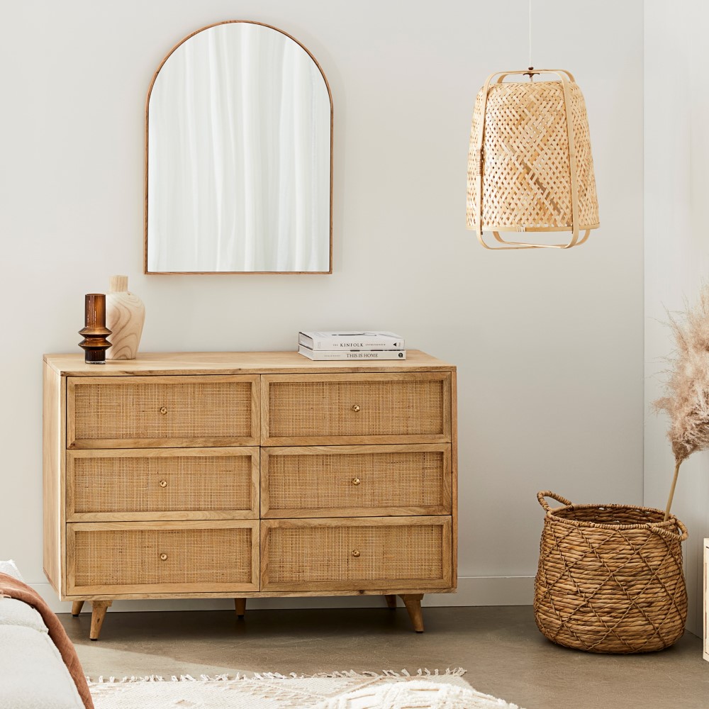 Anjuna Natural 6 Chest of Drawers Adairs