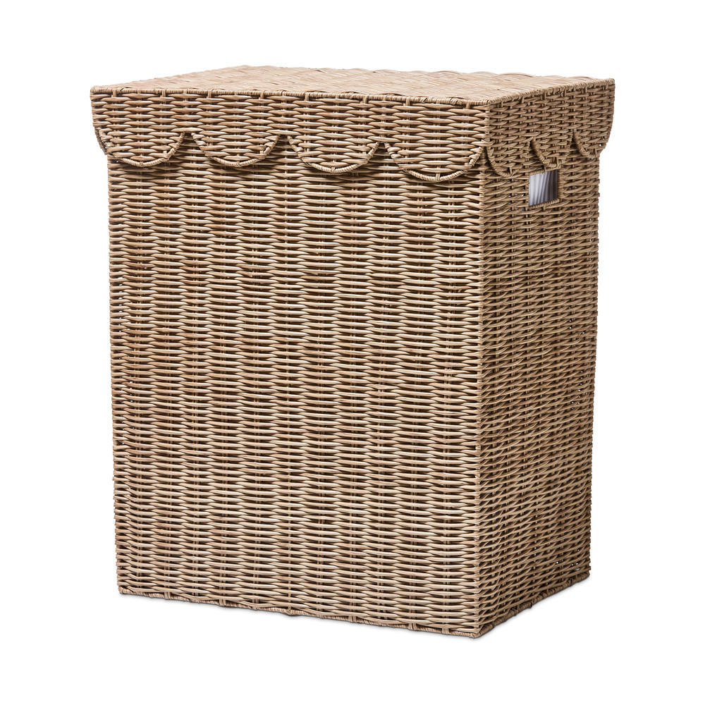Scalloped Natural Laundry Basket Adairs
